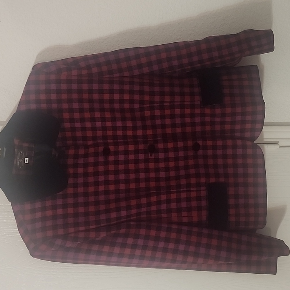 Charter Club Women's Black and Red Plaid Jacket